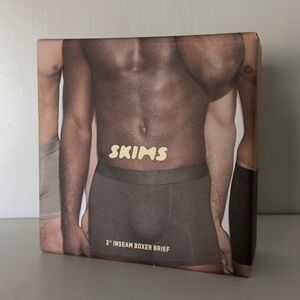 Skims Stretch 3 Pack 3" Boxer Brief in Chalk Men's Size Small